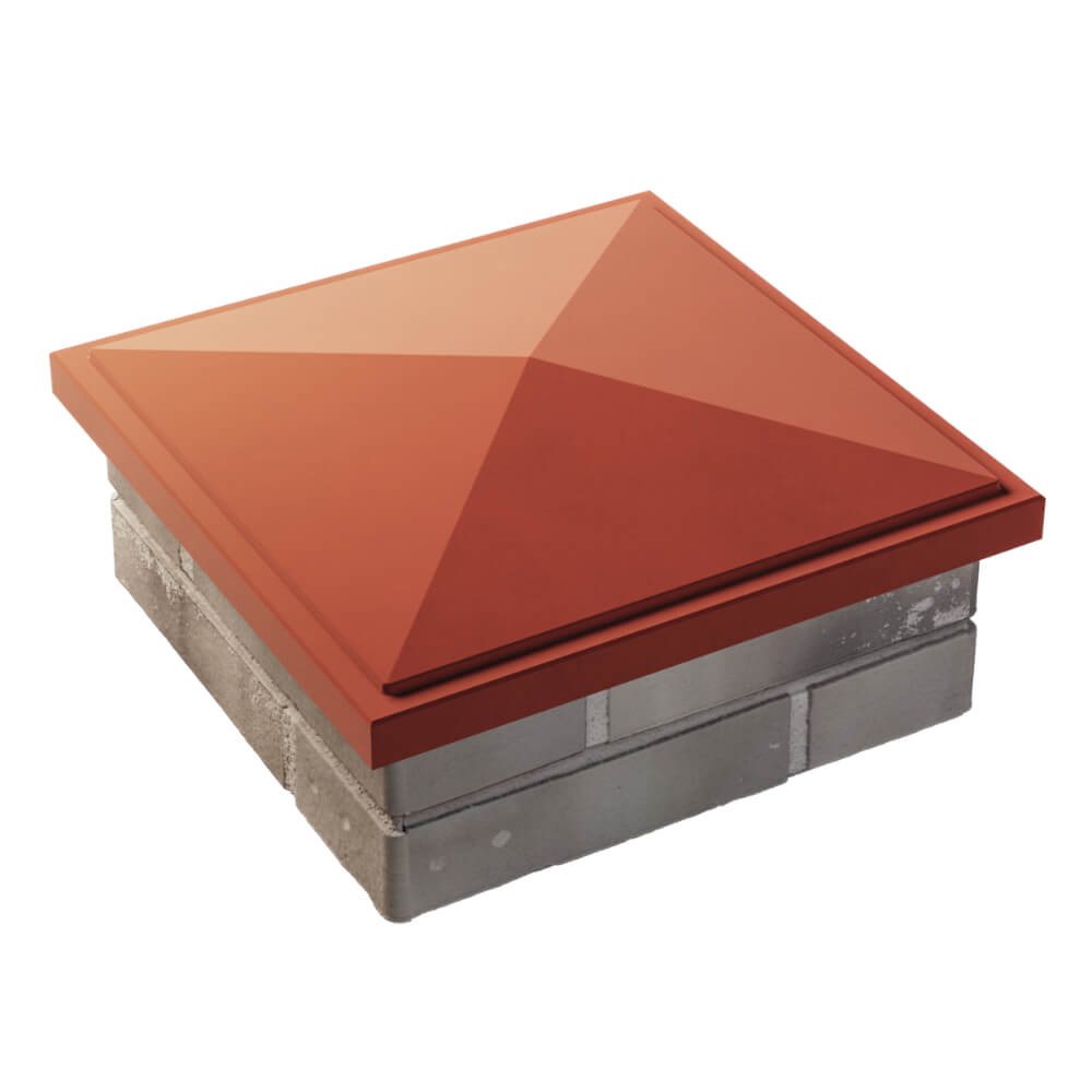 Колпак Zking БонаМоно Красный на столб 1.5х1.5 кирпича (385х385, 400х400мм) в Тольятти фото