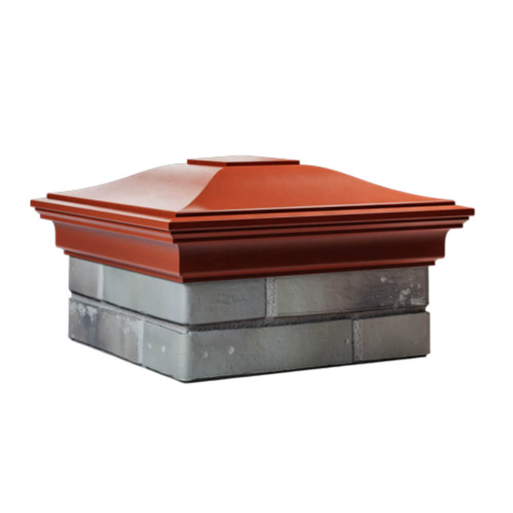 Колпак Zking Монблан Красный на столб 1.5х1.5 еврокирпича 0.7НФ (355х355мм) в Тольятти фото