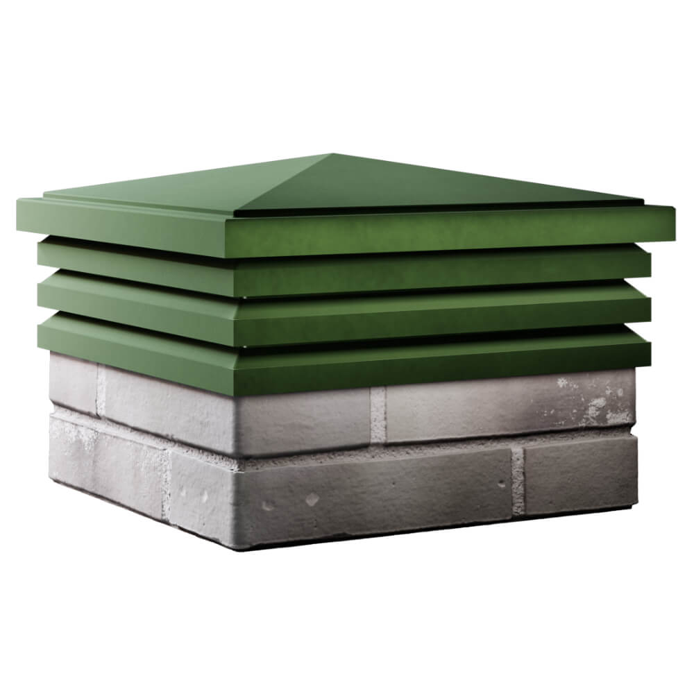 Колпак Zking Бона ХайТек Зеленый на столб 1.5х1.5 кирпича (385х385мм) в Тольятти фото