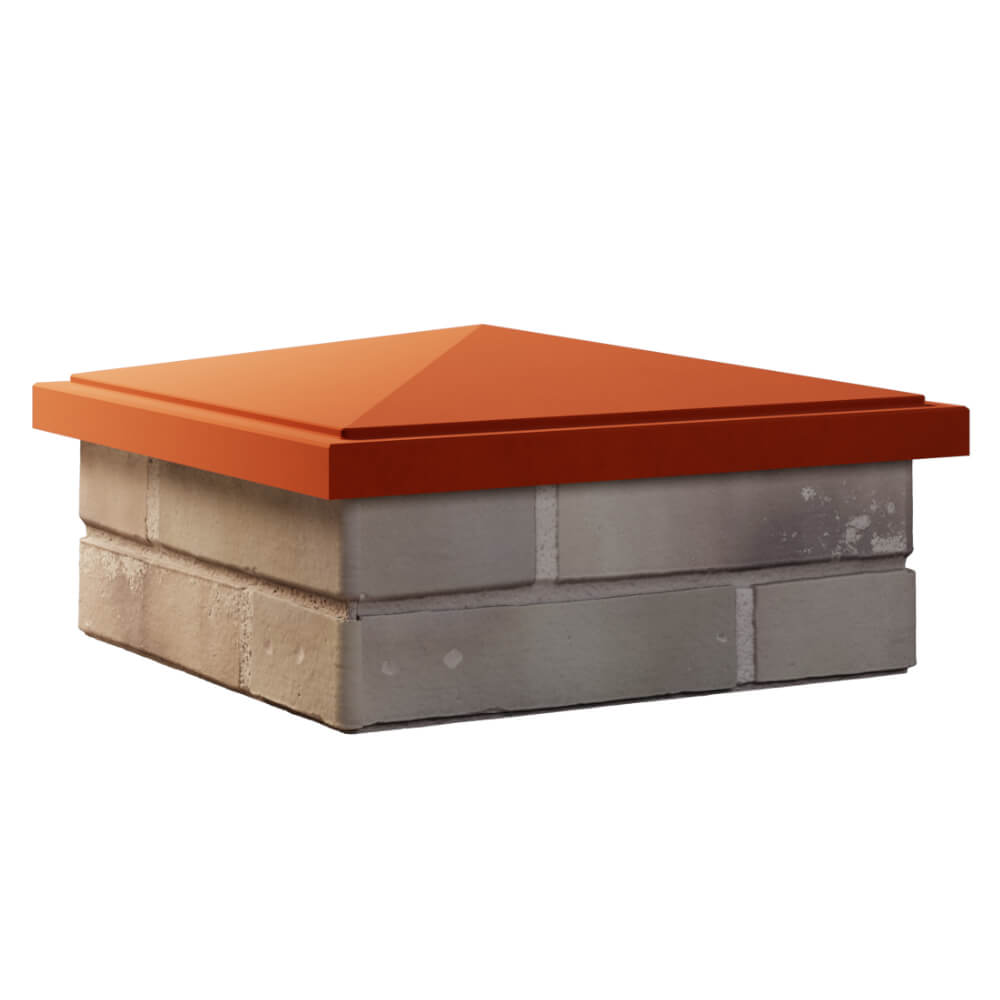 Колпак Zking БонаМоно Красный на столб 1.5х1.5 кирпича (385х385, 400х400мм) в Тольятти фото