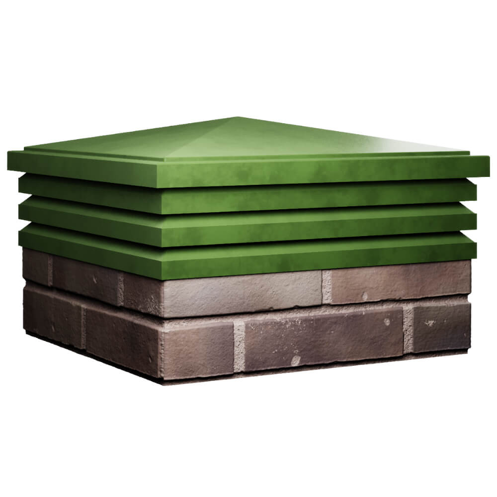 Колпак Zking Бона ХайТек Зеленый на столб 2х2 кирпича (513х513мм) в Тольятти фото