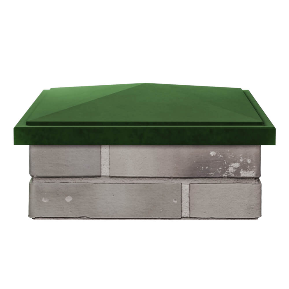 Колпак Zking БонаМоно Зеленый на столб 1.5х1.5 кирпича (385х385, 400х400мм) Тольятти фото