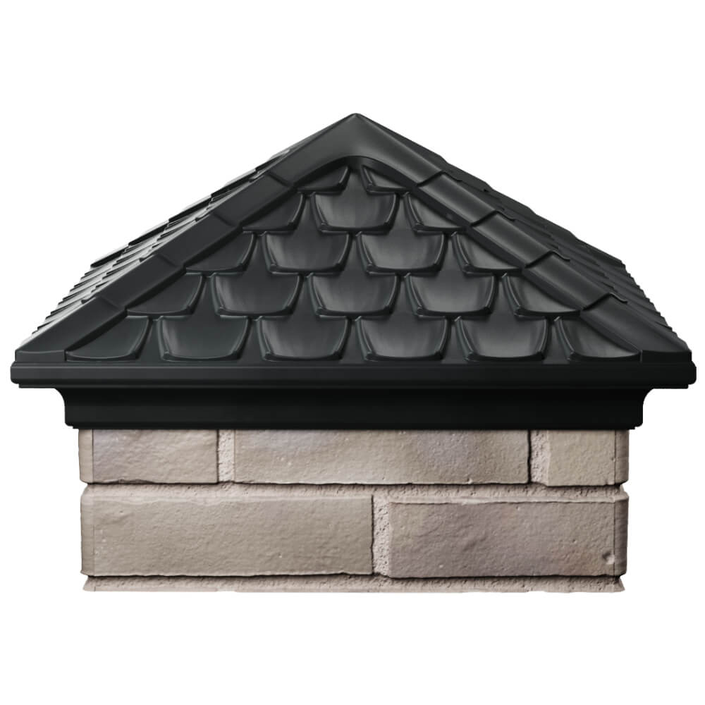 Колпак Zking Эльбрус Черный на столб 1.5х1.5 кирпича (385х385мм) Тольятти фото