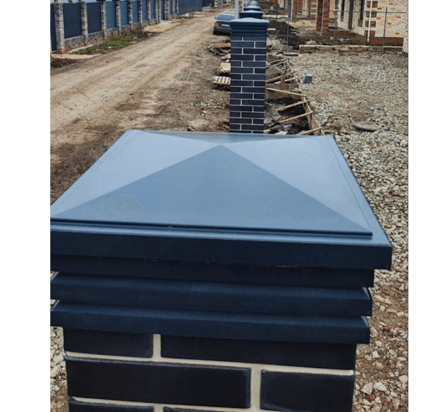 Колпак Zking Бона ХайТек Серый на столб 1.5х1.5 кирпича (385х385мм) в Тольятти фото