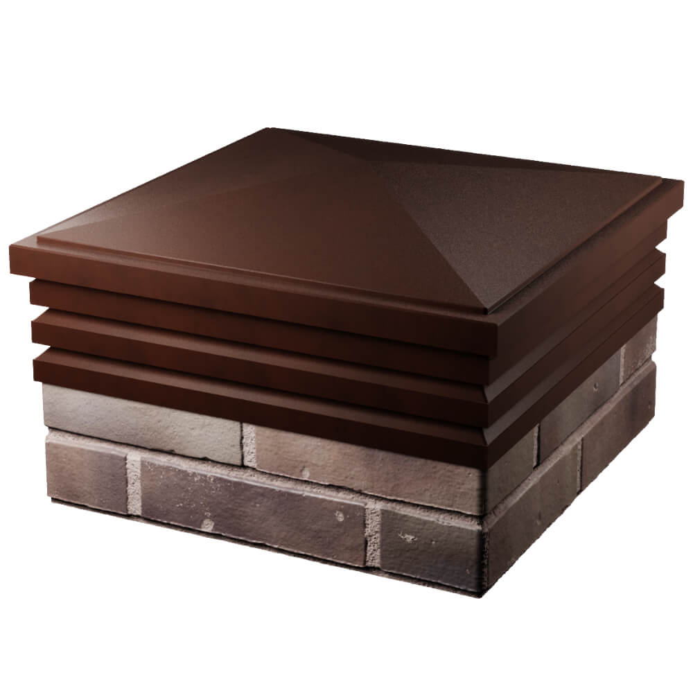 Колпак Zking Бона ХайТек Коричневый на столб 2х2 кирпича (513х513мм) в Тольятти фото