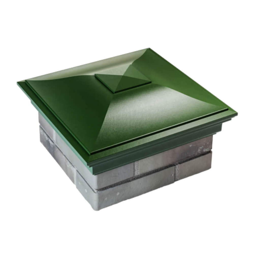 Колпак Zking Монблан Зеленый на столб 1.5х1.5 еврокирпича 0.7НФ (355х355мм) в Тольятти фото