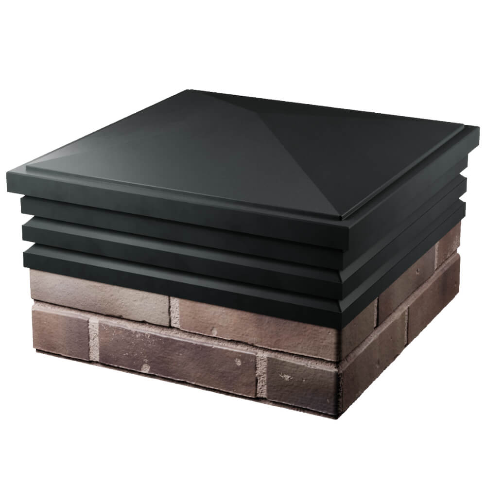 Колпак Zking Бона ХайТек Черный на столб 2х2 кирпича (513х513мм) в Тольятти фото