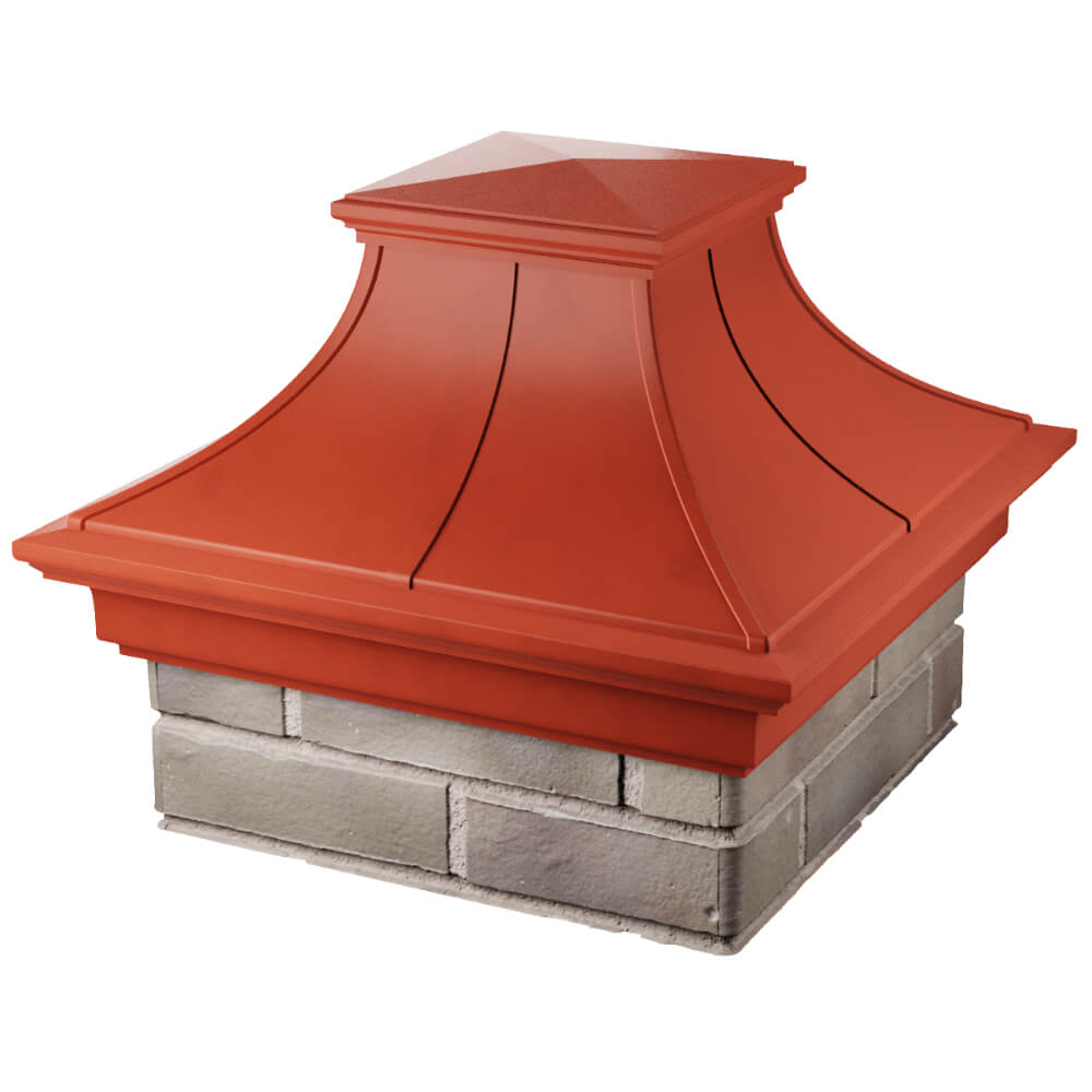 Колпак Zking Монблан Премиум Красный на столб 1.5х1.5 кирпича (385х385мм) в Тольятти фото