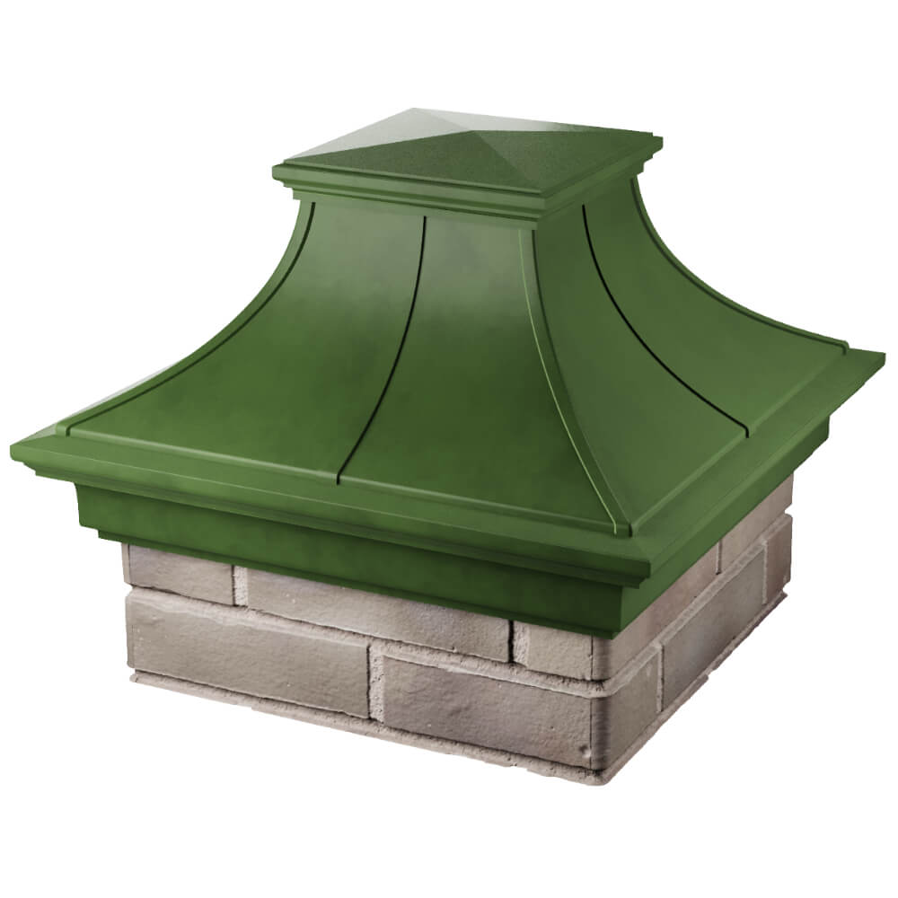 Колпак Zking Монблан Премиум Зеленый на столб 1.5х1.5 кирпича (385х385мм) в Тольятти фото