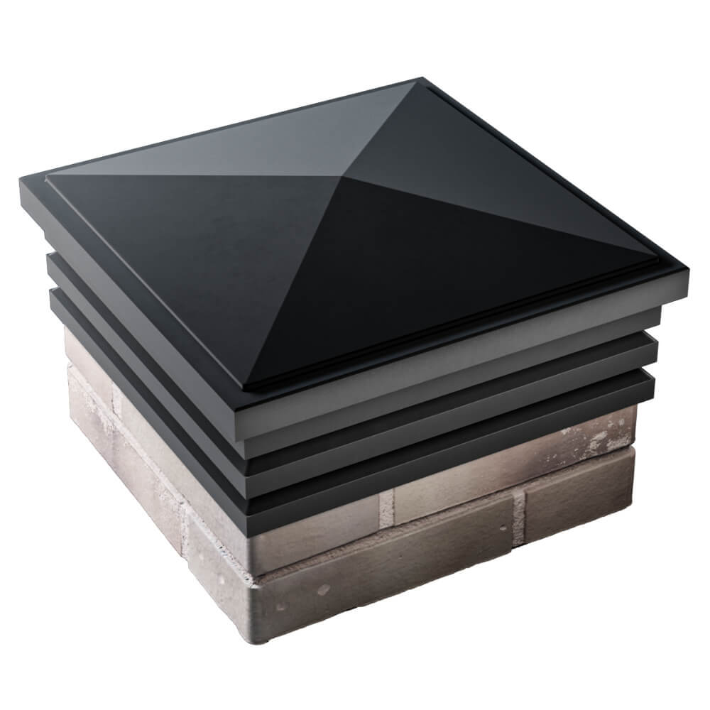 Колпак Zking Бона ХайТек Черный на столб 1.5х1.5 кирпича (385х385мм) в Тольятти фото