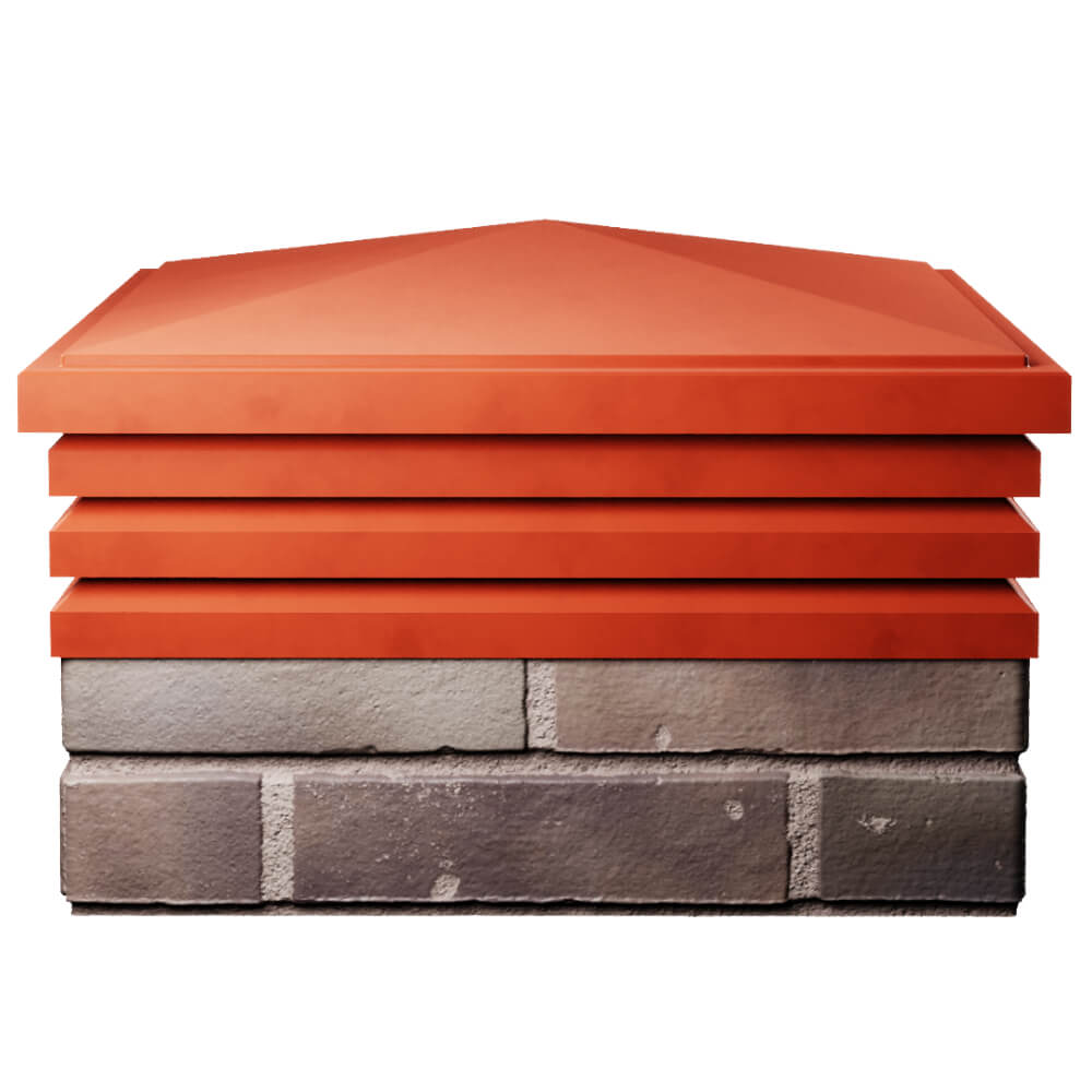 Колпак Zking Бона ХайТек Красный на столб 2х2 кирпича (513х513мм) Тольятти фото