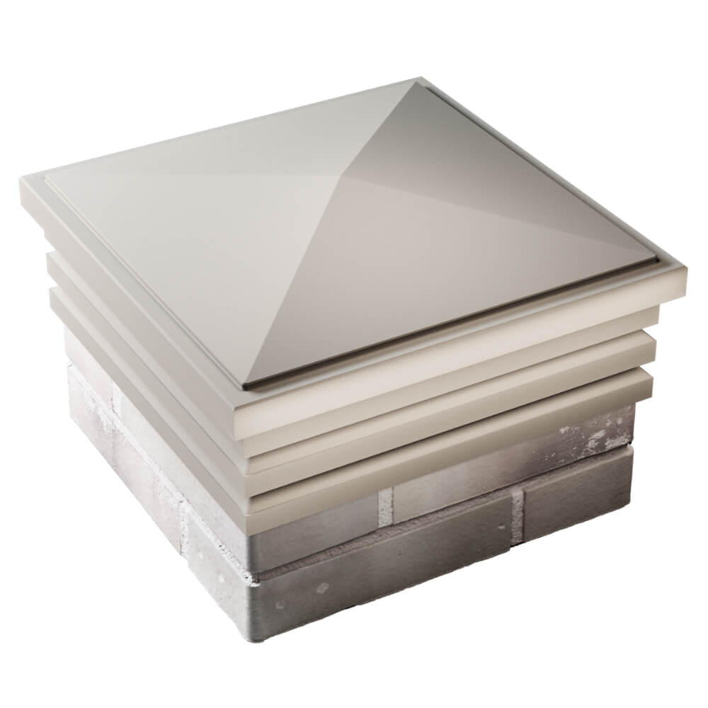 Колпак Zking Бона ХайТек Бежевый на столб 1.5х1.5 кирпича (385х385мм) в Тольятти фото