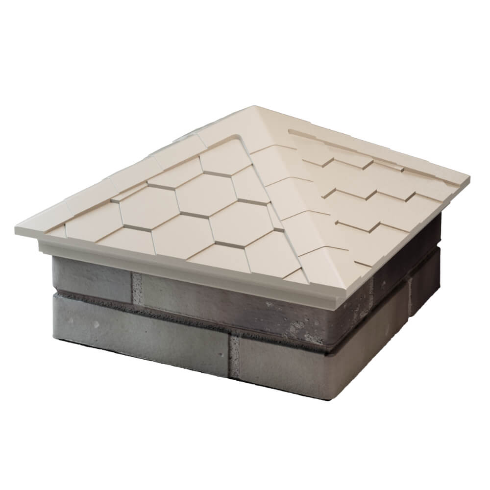 Колпак Zking Эверест Бежевый на столб 1.5х1.5 кирпича (390х390мм) в Тольятти фото