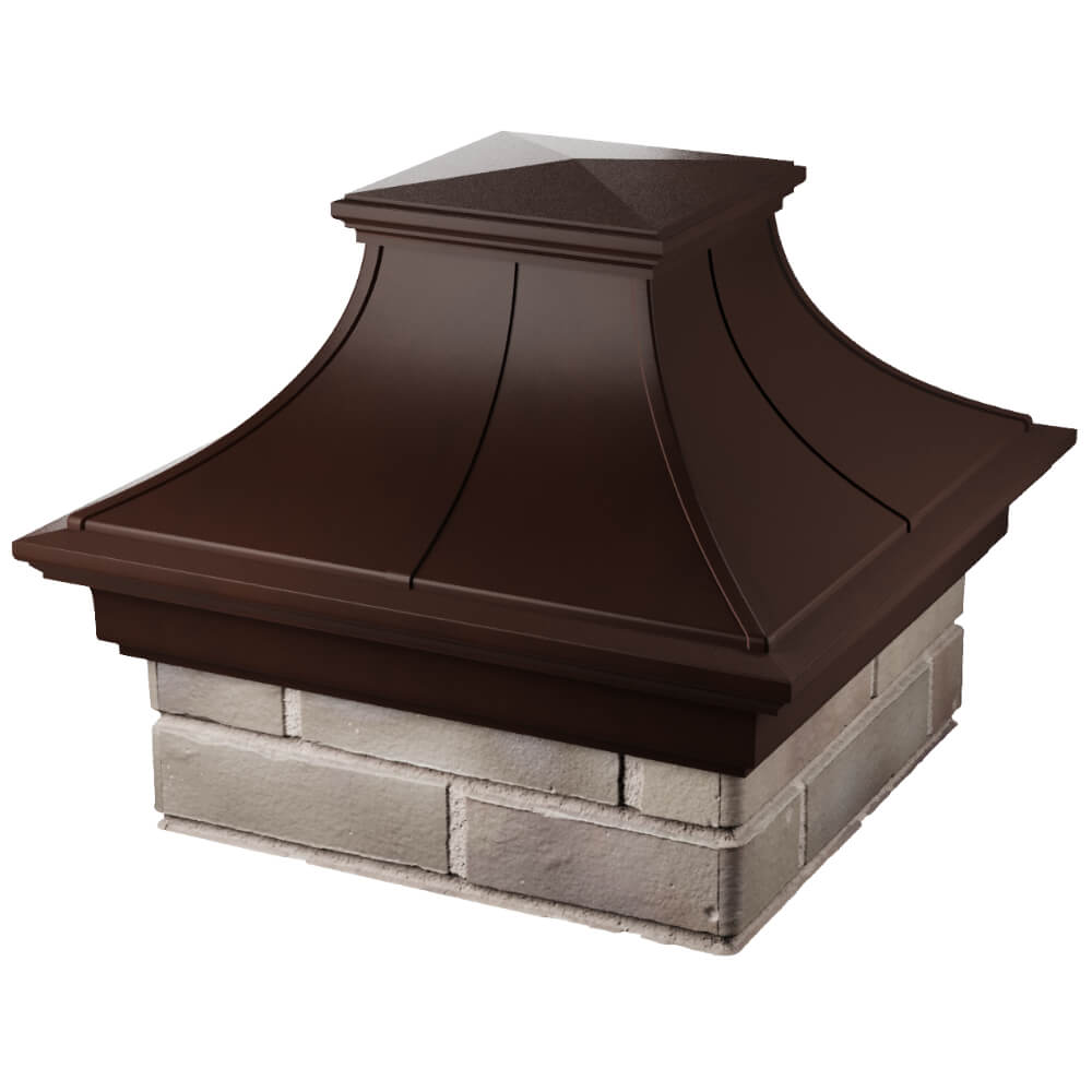 Колпак Zking Монблан Премиум Коричневый на столб 1.5х1.5 кирпича (385х385мм) в Тольятти фото