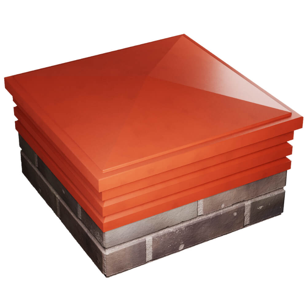 Колпак Zking Бона ХайТек Красный на столб 2х2 кирпича (513х513мм) в Тольятти фото