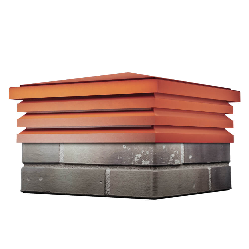 Колпак Zking Бона ХайТек Красный на столб 1.5х1.5 кирпича (385х385мм) в Тольятти фото