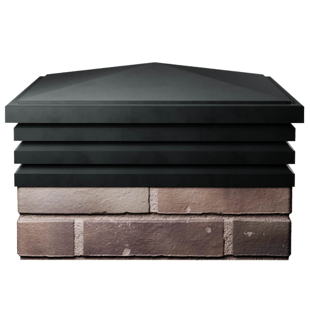 Колпак Zking Бона ХайТек Черный на столб 2х2 кирпича (513х513мм) Тольятти фото