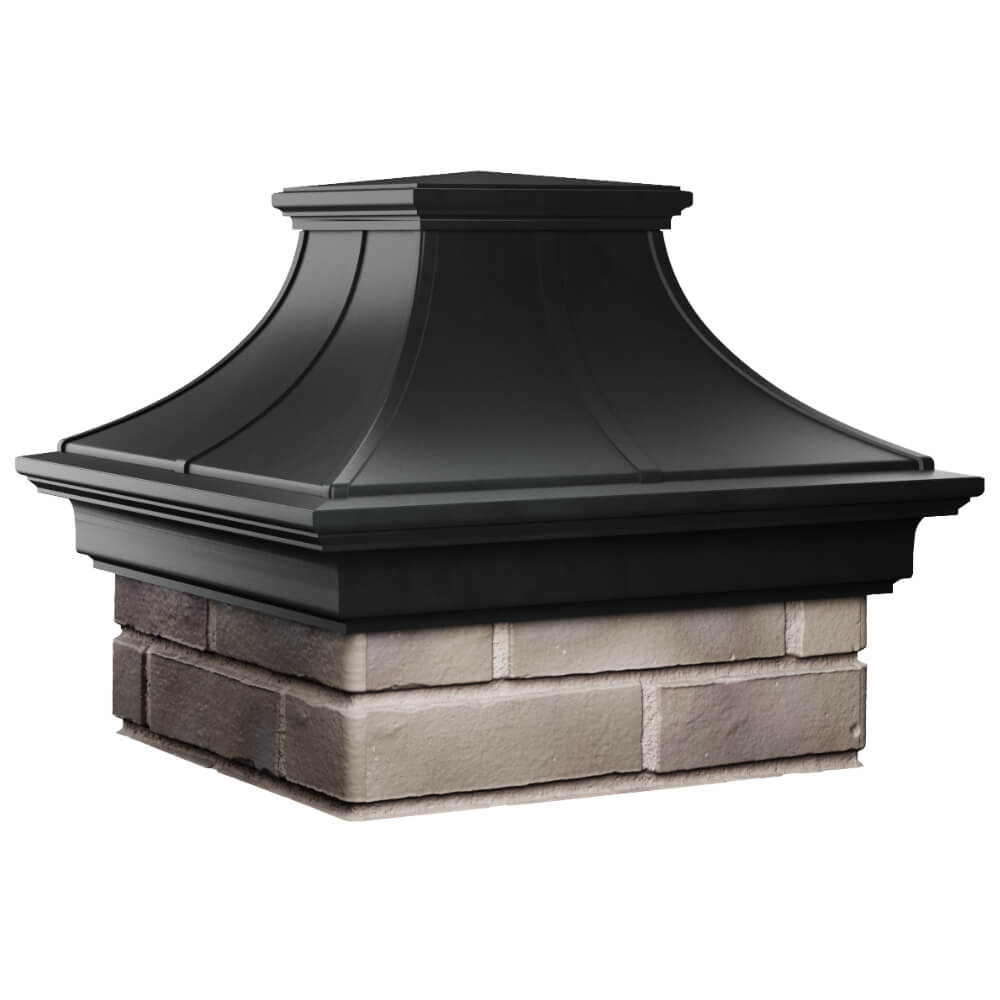 Колпак Zking Монблан Премиум Черный на столб 1.5х1.5 кирпича (385х385мм) в Тольятти фото