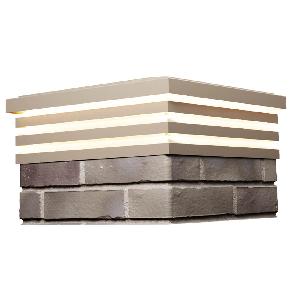 Колпак Zking Бона ХайТек Бежевый на столб 1.5х1.5 кирпича (385х385мм) с подсветкой в Тольятти фото