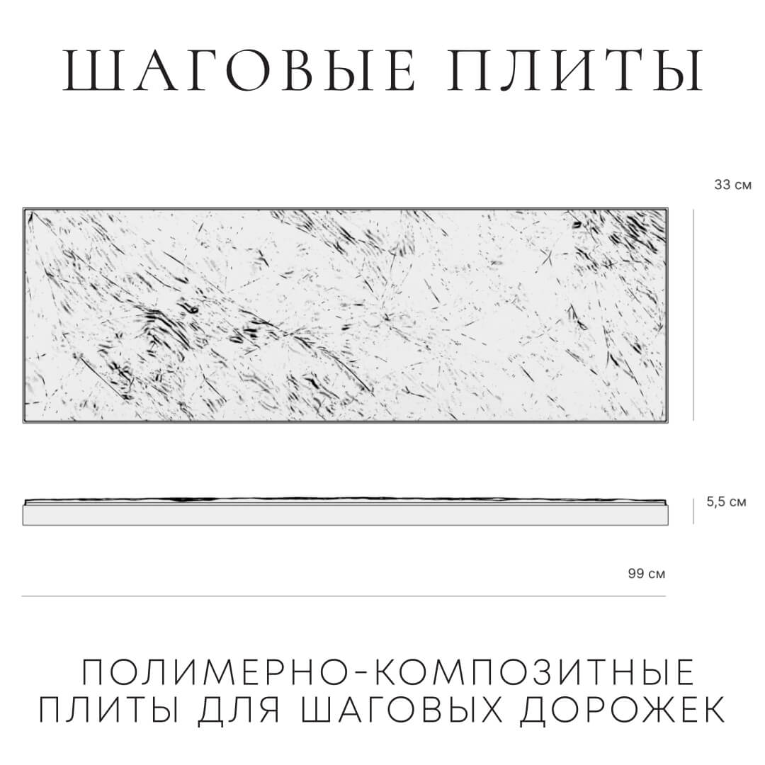 Шаговая плита STONE Графитовый Серый 990х330х55мм в Тольятти фото