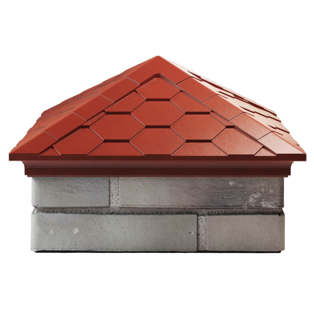 Колпак Zking Эверест Красный на столб 1.5х1.5 кирпича (390х390мм) Тольятти фото