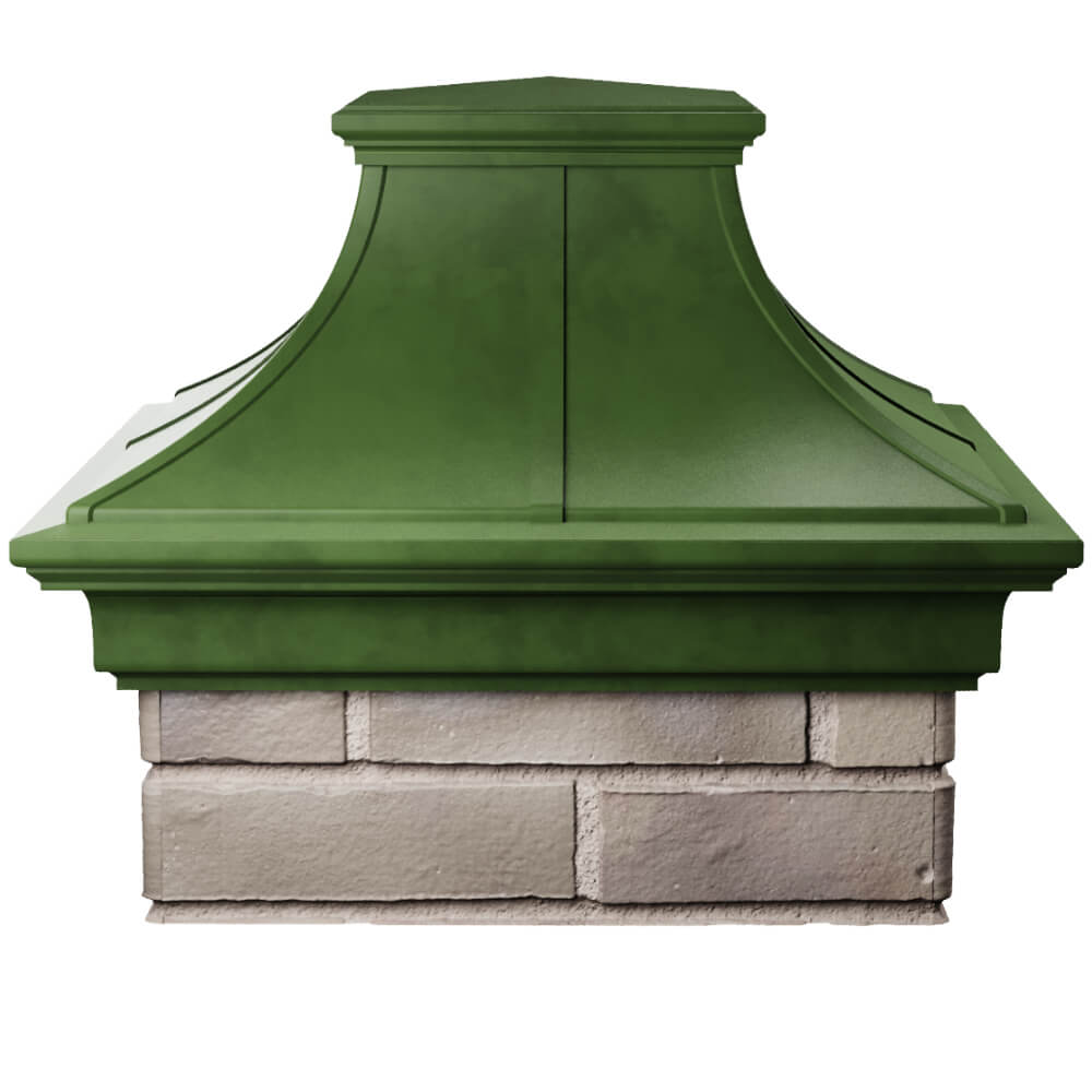 Колпак Zking Монблан Премиум Зеленый на столб 1.5х1.5 кирпича (385х385мм) Тольятти фото