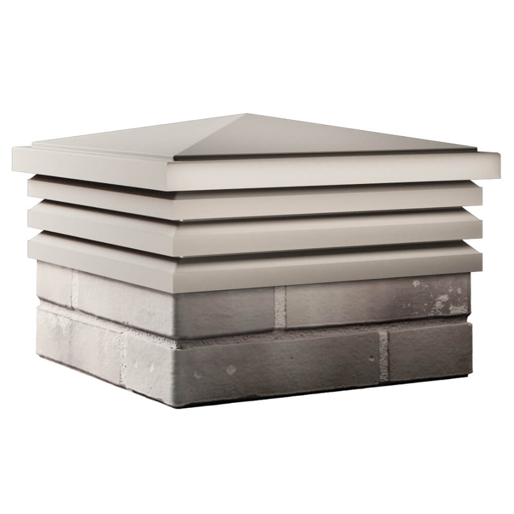 Колпак Zking Бона ХайТек Бежевый на столб 1.5х1.5 кирпича (385х385мм) в Тольятти фото