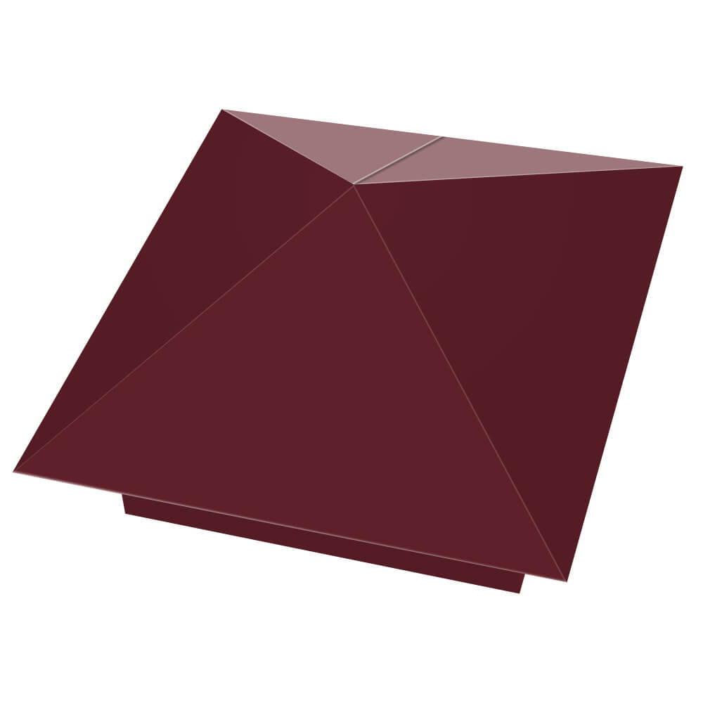 Колпак металлический 390х390мм RAL3005 Красное Вино заборный Тольятти фото