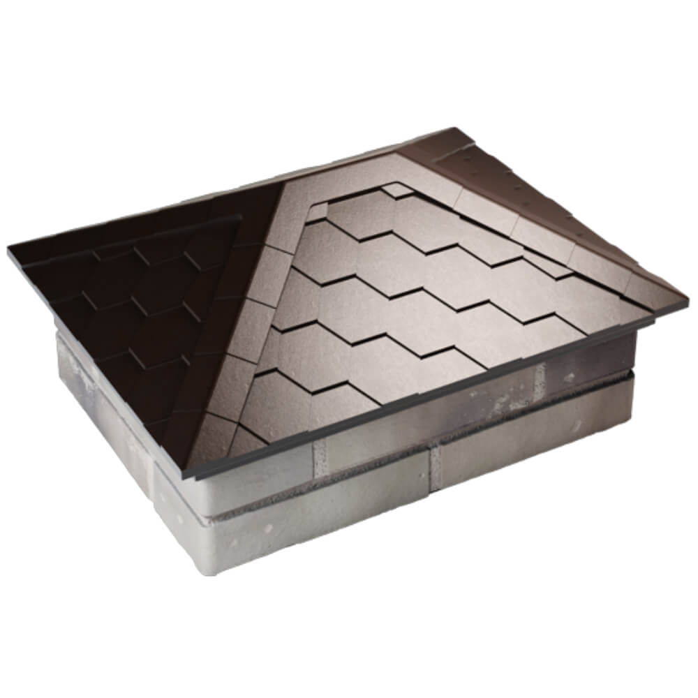 Колпак Zking Эверест Коричневый на столб 2х1.5 кирпича (520х390мм) Тольятти фото