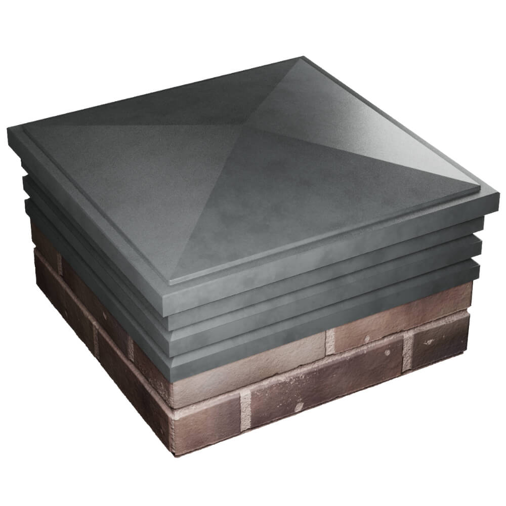 Колпак Zking Бона ХайТек Серый на столб 2х2 кирпича (513х513мм) в Тольятти фото