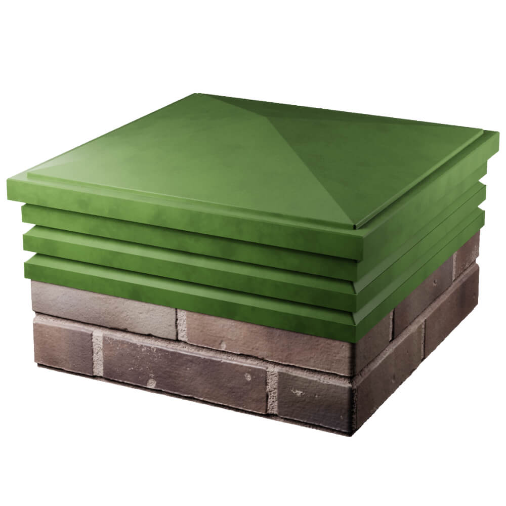 Колпак Zking Бона ХайТек Зеленый на столб 2х2 кирпича (513х513мм) в Тольятти фото