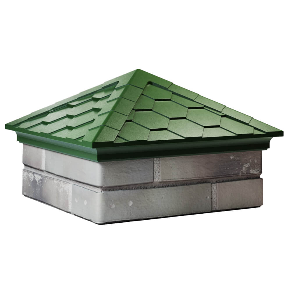 Колпак Zking Эверест Зеленый на столб 1.5х1.5 кирпича (390х390мм) в Тольятти фото