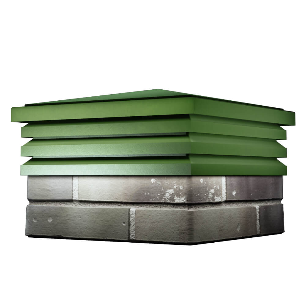 Колпак Zking Бона ХайТек Зеленый на столб 1.5х1.5 кирпича (385х385мм) в Тольятти фото