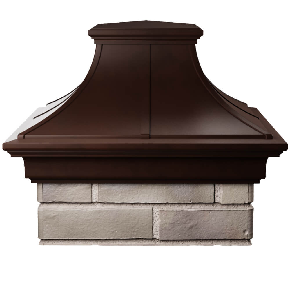 Колпак Zking Монблан Премиум Коричневый на столб 1.5х1.5 кирпича (385х385мм) Тольятти фото