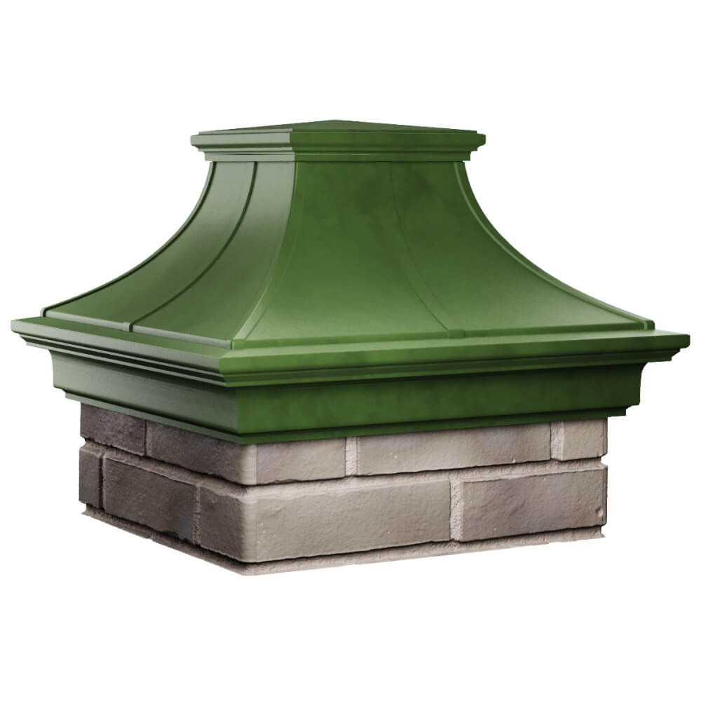 Колпак Zking Монблан Премиум Зеленый на столб 1.5х1.5 кирпича (385х385мм) в Тольятти фото