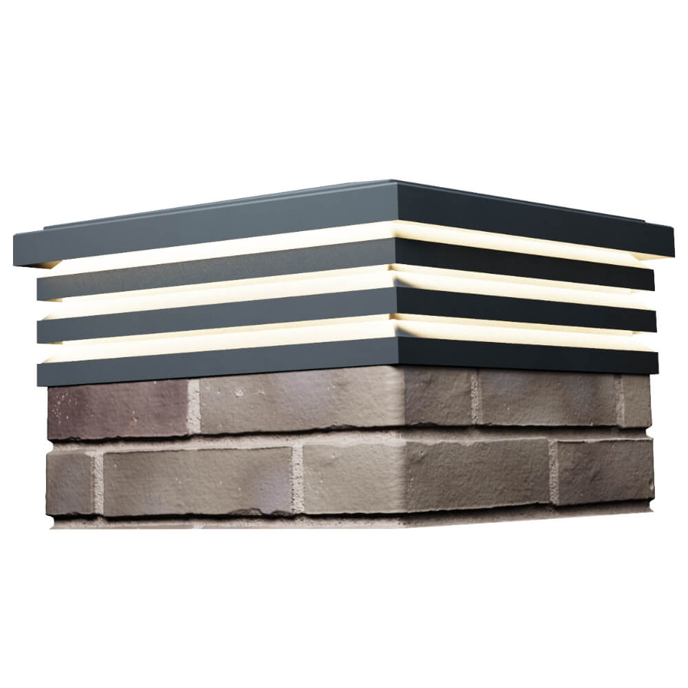 Колпак Zking Бона ХайТек Серый на столб 1.5х1.5 кирпича (385х385мм) с подсветкой в Тольятти фото