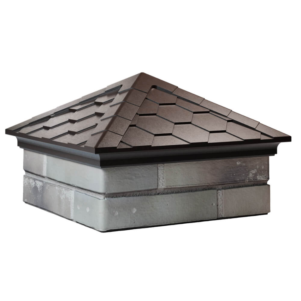 Колпак Zking Эверест Коричневый на столб 1.5х1.5 кирпича (390х390мм) в Тольятти фото