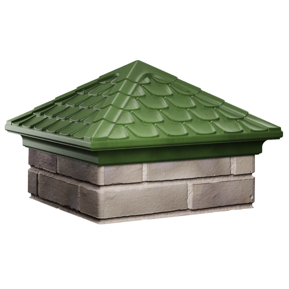 Колпак Zking Эльбрус Зеленый на столб 1.5х1.5 кирпича (385х385мм) в Тольятти фото