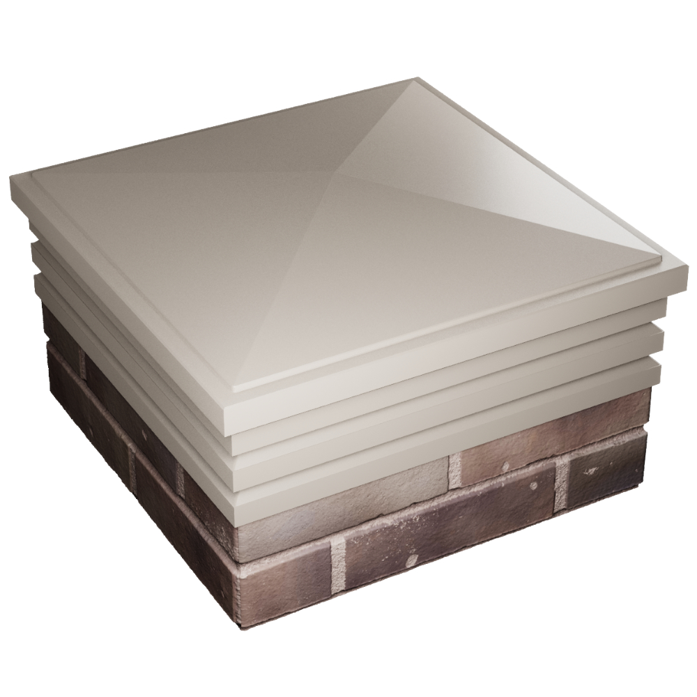 Колпак Zking Бона ХайТек Бежевый на столб 2х2 кирпича (513х513мм) в Тольятти фото