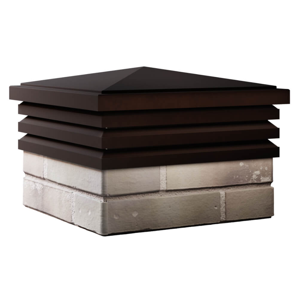 Колпак Zking Бона ХайТек Коричневый на столб 1.5х1.5 кирпича (385х385мм) в Тольятти фото