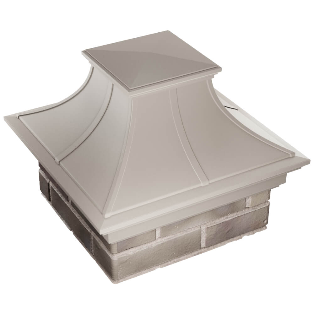 Колпак Zking Монблан Премиум Бежевый на столб 1.5х1.5 кирпича (385х385мм) в Тольятти фото