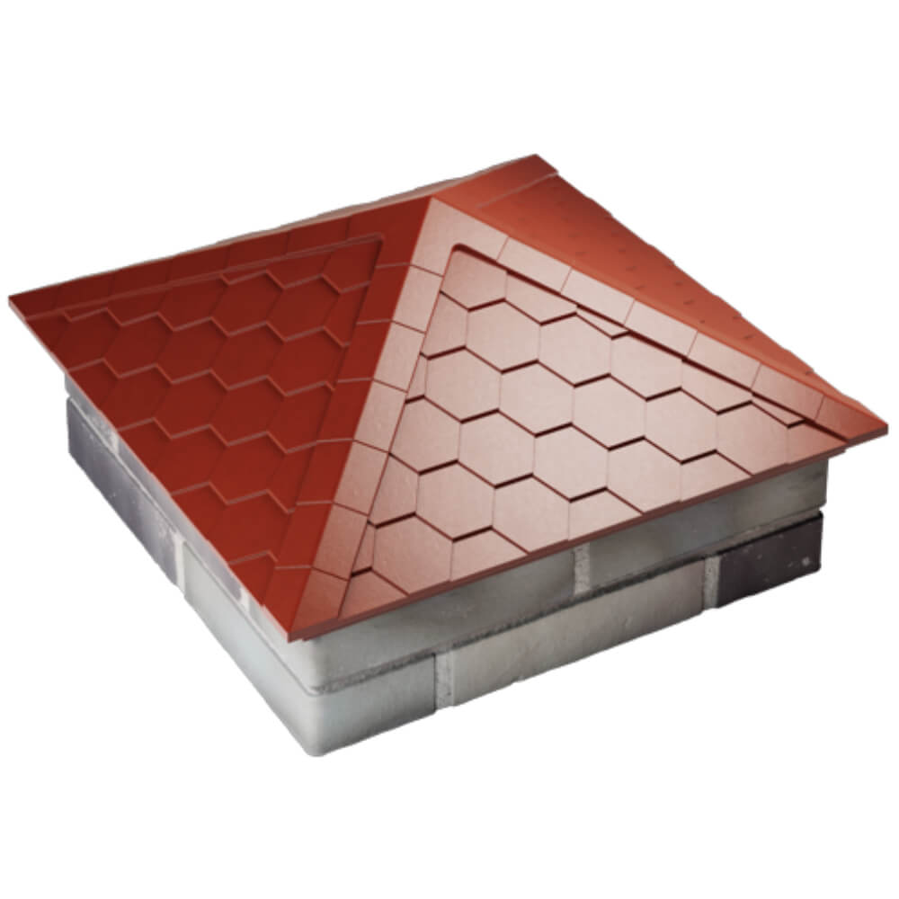 Колпак Zking Эверест Красный на столб 2х2 кирпича (535х535мм) Тольятти фото